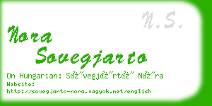 nora sovegjarto business card